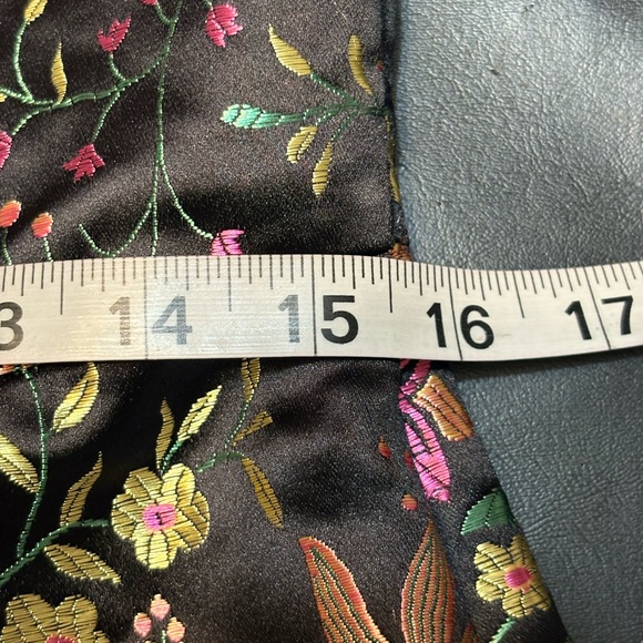 Lulus Make A Move Dress, Size Large, Satin Floral Jacquard Strapless Midi Black - Picture 14 of 16